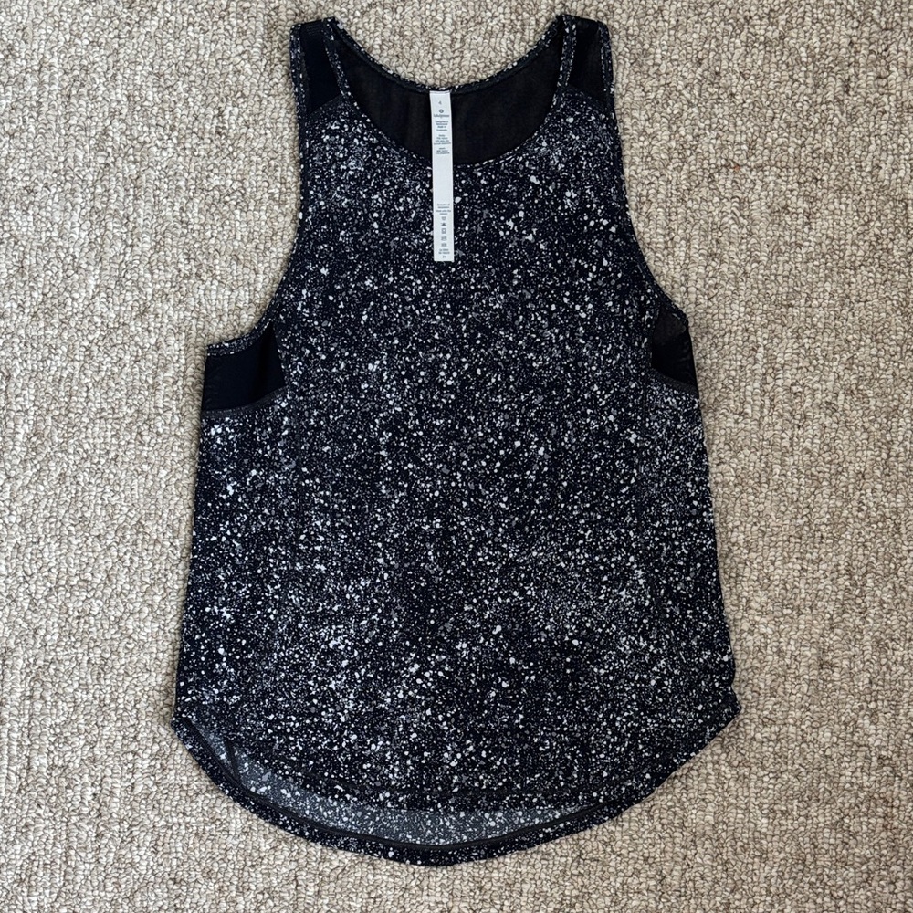 Lululemon Athletica Black and White Speckled Sculpt Tank Top